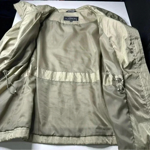 Platinum Utex Womens Lightweight Jacket XS Tan Hooded Pockets - Picture 7 of 15